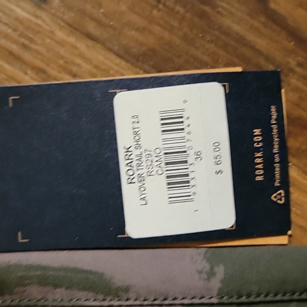 NWT Roark "Layover Trail" Hybrid Shorts Camo Color size 36 - Picture 2 of 8